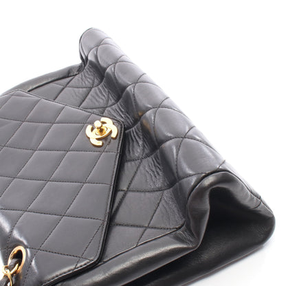 マトラッセ チェーンショルダーバッグ ラムスキン ブラック ゴールド金具 シャネル バッグ CHANEL