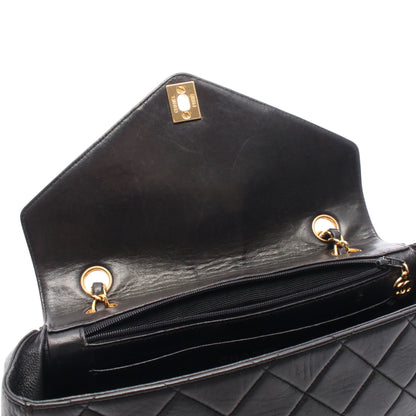 マトラッセ チェーンショルダーバッグ ラムスキン ブラック ゴールド金具 シャネル バッグ CHANEL