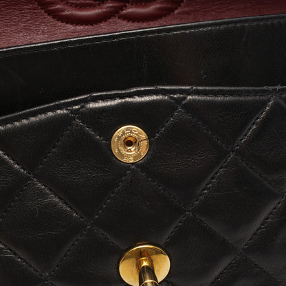 マトラッセ Wフラップ Wチェーンショルダーバッグ ラムスキン ブラック ゴールド金具 シャネル バッグ CHANEL