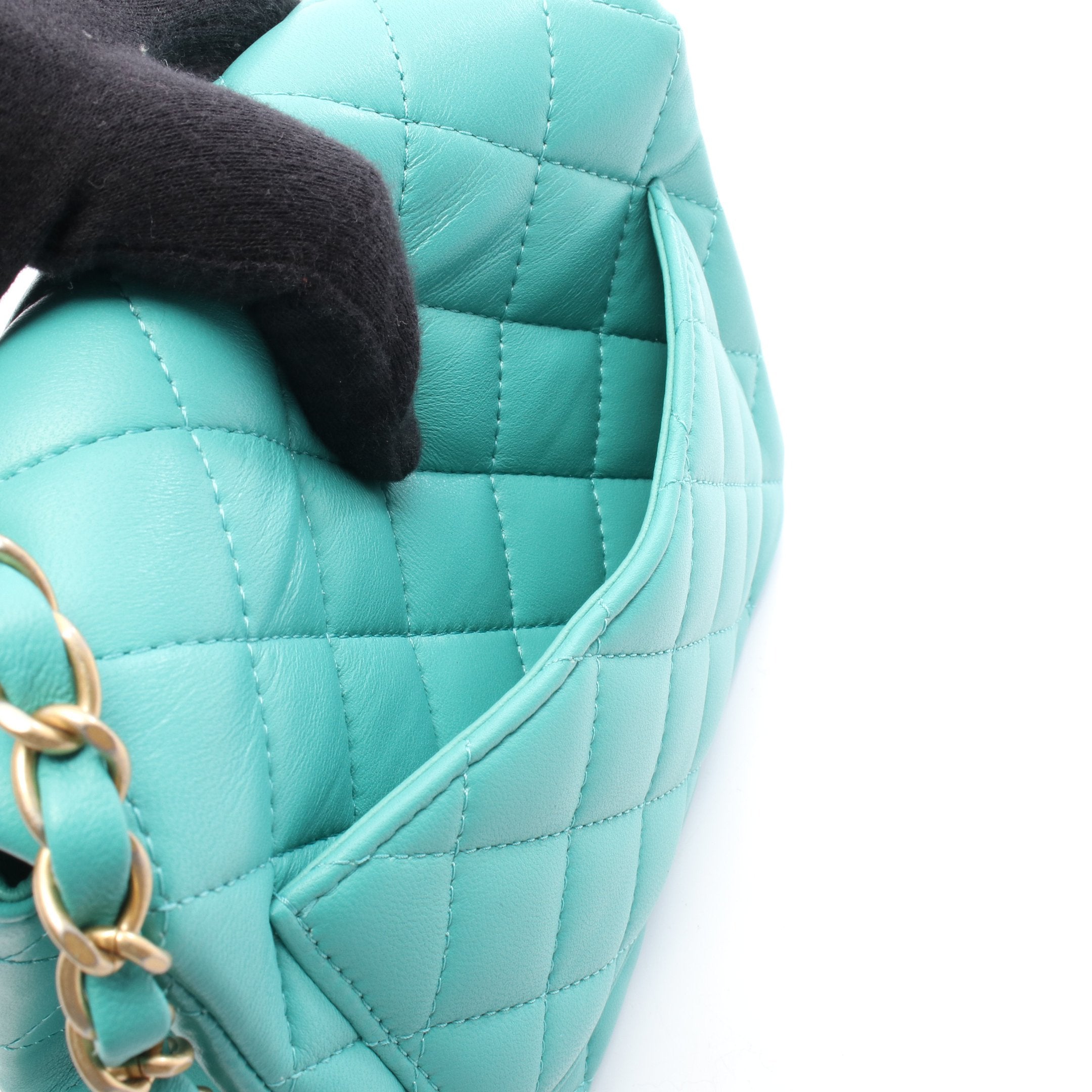 ミニマトラッセ チェーンショルダーバッグ ラムスキン グリーン