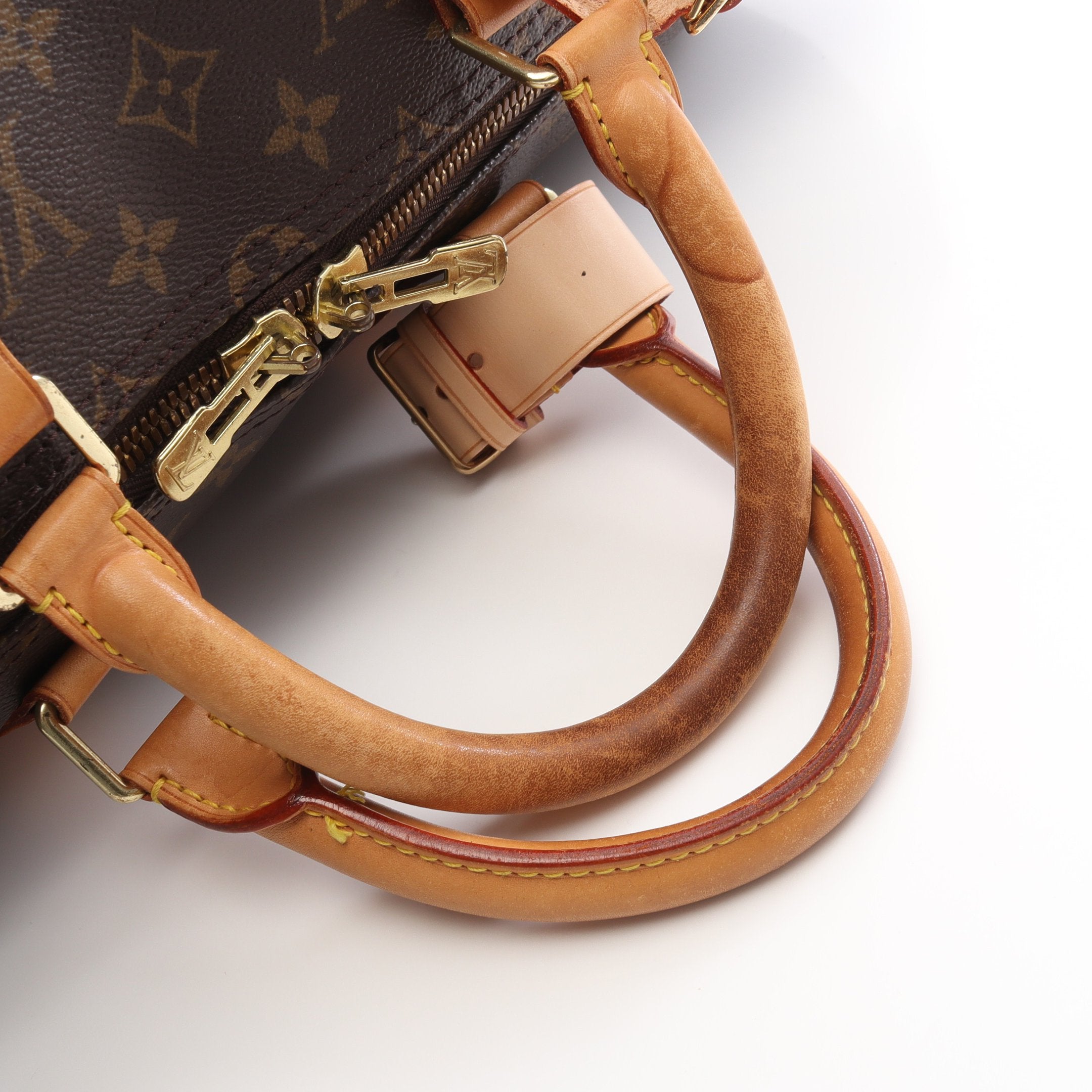 キーポル50 モノグラム ボストンバッグ PVC レザー ブラウン ルイ