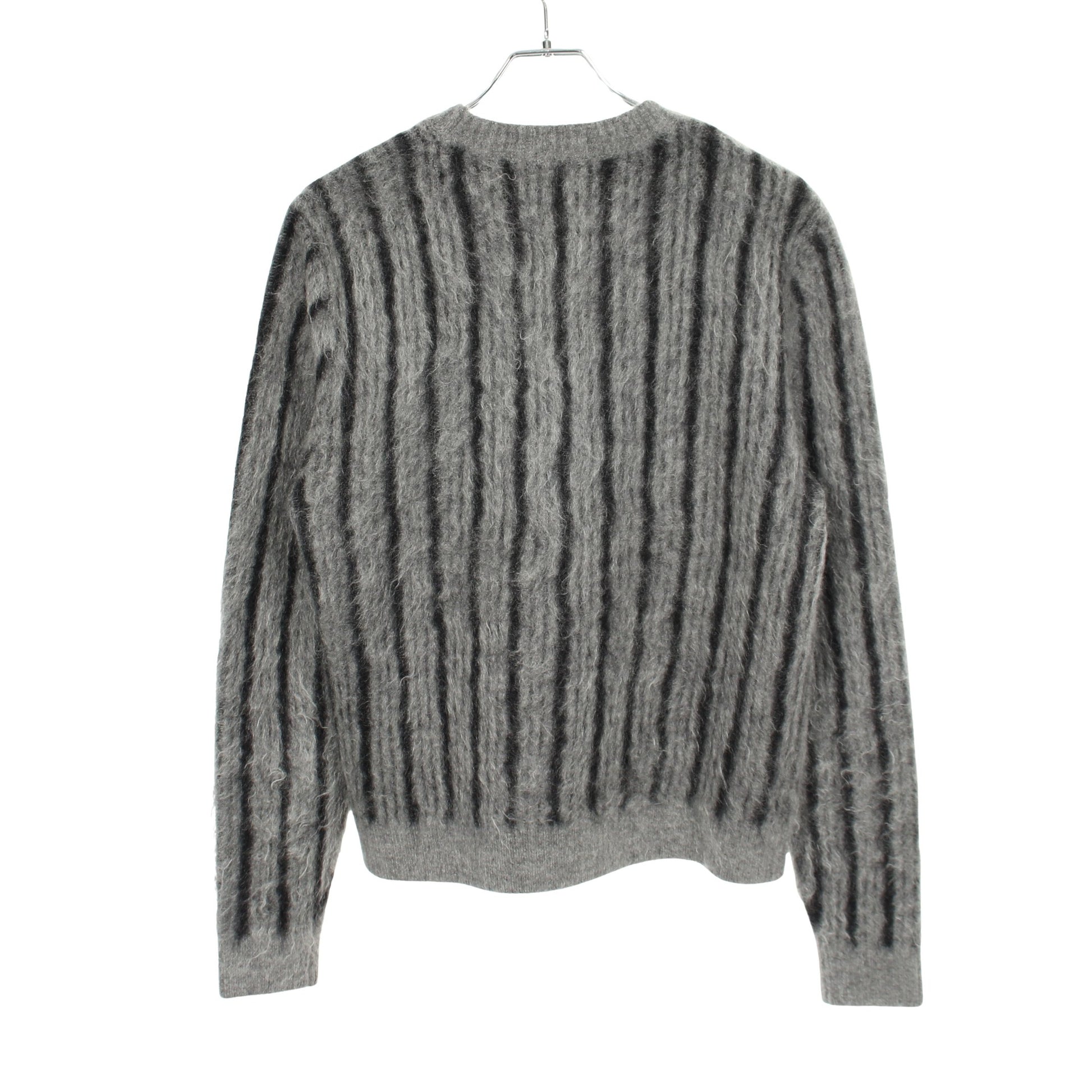 セーター ニット クルーネック ストライプ ウール モヘヤ グレー ブラック スリーワンフィリップリム トップス 3.1 Phillip Lim
