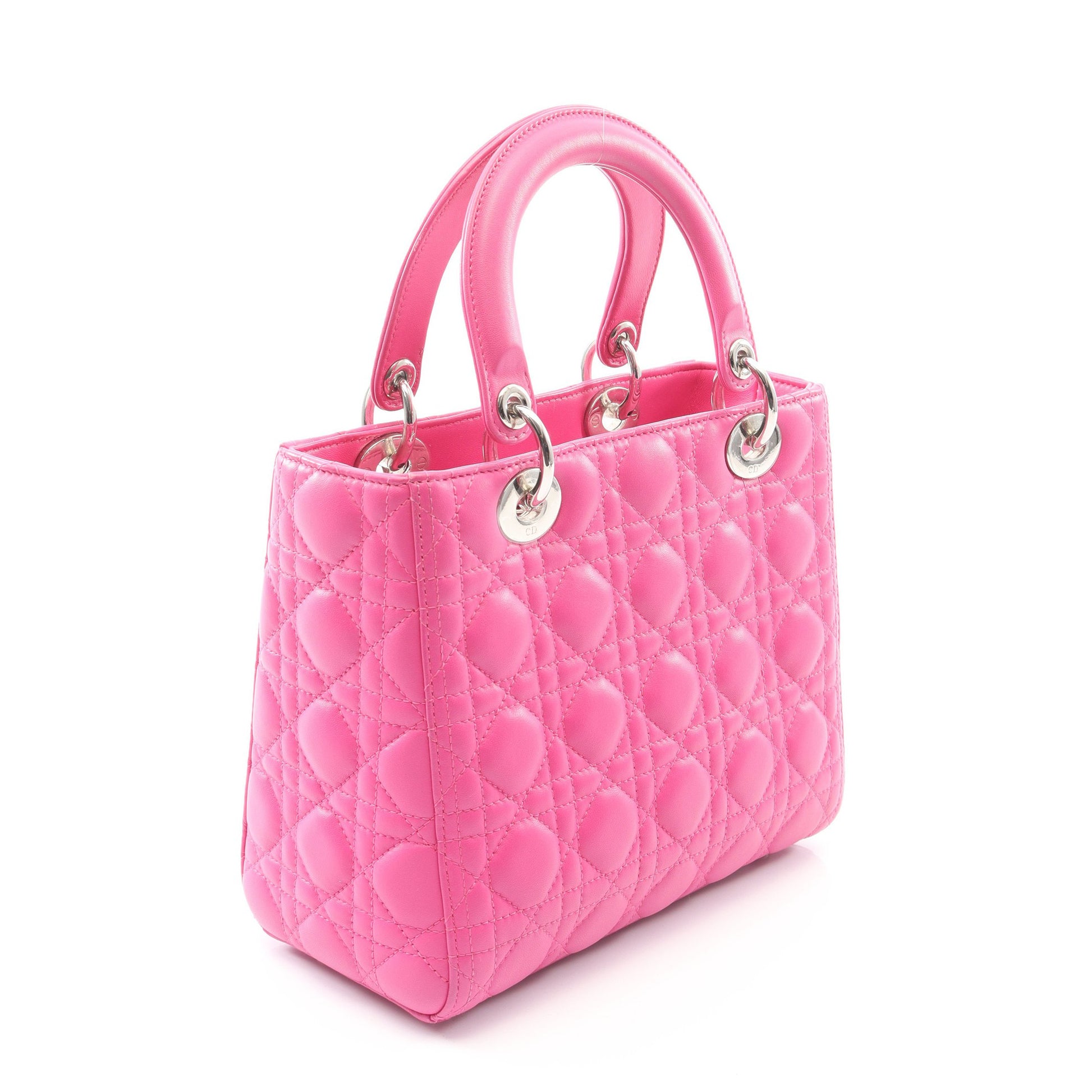 LADY DIOR レディディオール カナージュ ハンドバッグ レザー ピンクパープル 2WAY クリスチャンディオール バッグ Christian Dior