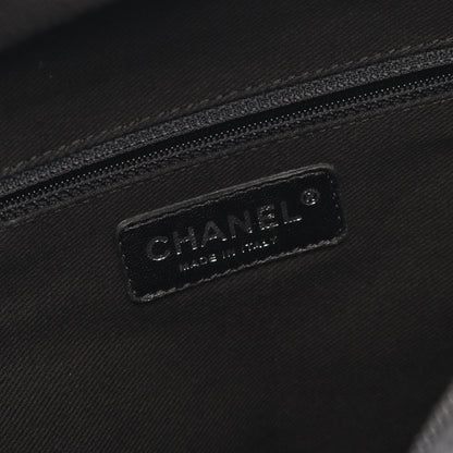 パリニューヨークライン ハンドバッグ トートバッグ ナイロン レザー ブラック シルバー金具 シャネル バッグ CHANEL