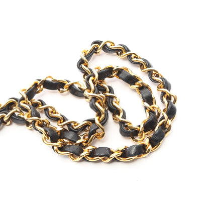 マトラッセ ダイアナフラップ チェーンショルダーバッグ ラムスキン ブラック ゴールド金具 シャネル バッグ CHANEL