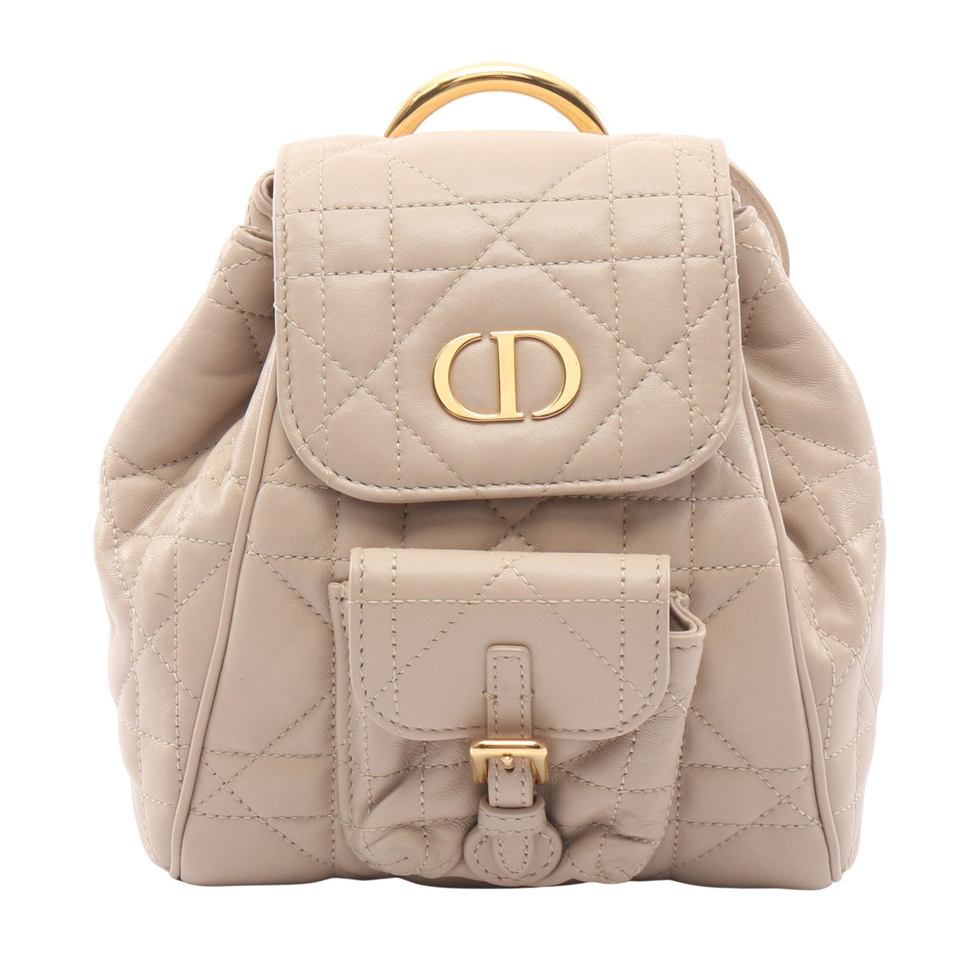 CARO カロ スモール マクロカナージュ バックパック リュックサック レザー グレーベージュ クリスチャンディオール バッグ Christian Dior