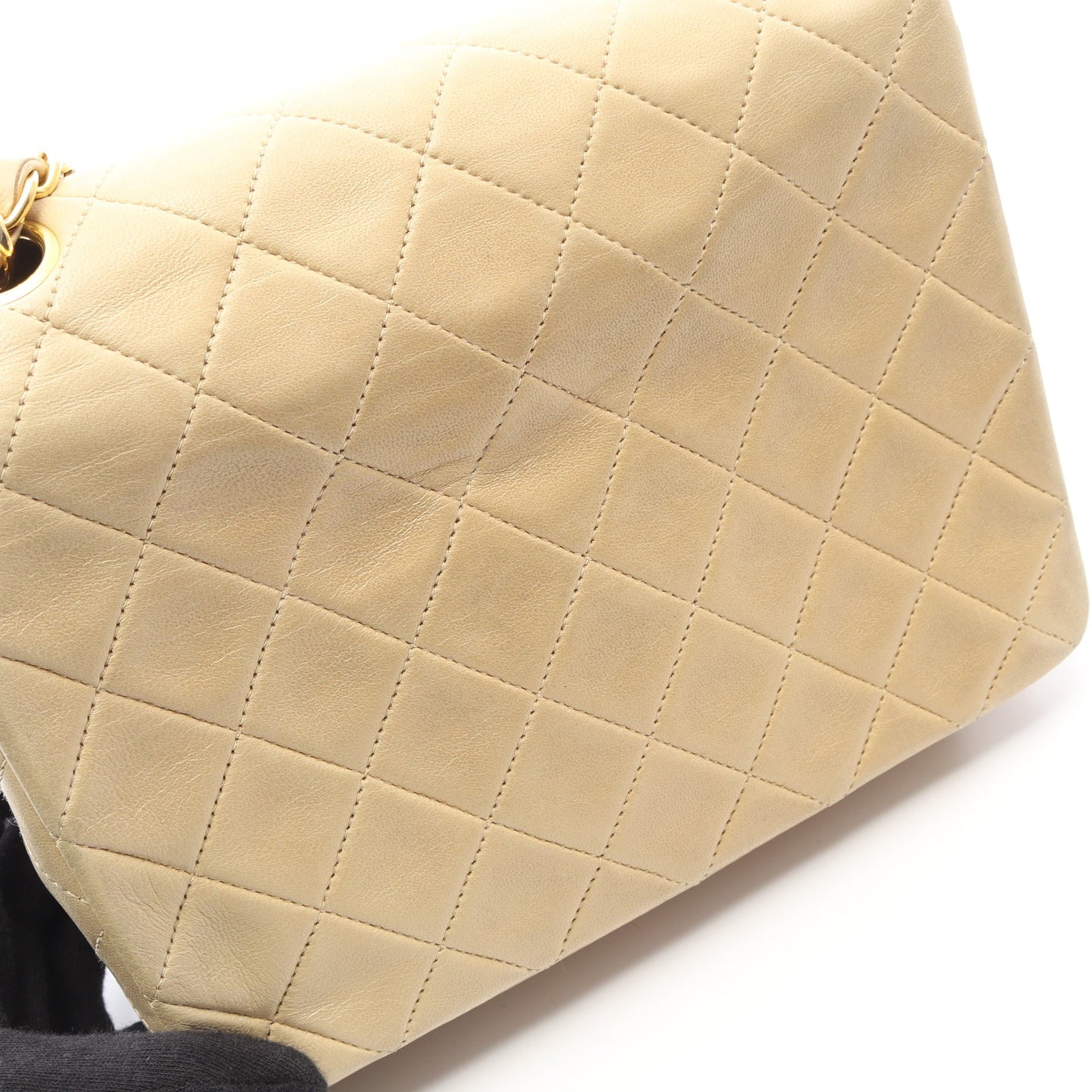 ミニマトラッセ20 チェーンショルダーバッグ ラムスキン ベージュ ゴールド金具 ヴィンテージ シャネル バッグ CHANEL