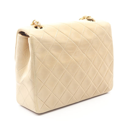 ミニマトラッセ20 チェーンショルダーバッグ ラムスキン ベージュ ゴールド金具 ヴィンテージ シャネル バッグ CHANEL