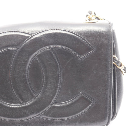 デカココマーク チェーンショルダーバッグ ラムスキン ブラック ゴールド金具 シャネル バッグ CHANEL