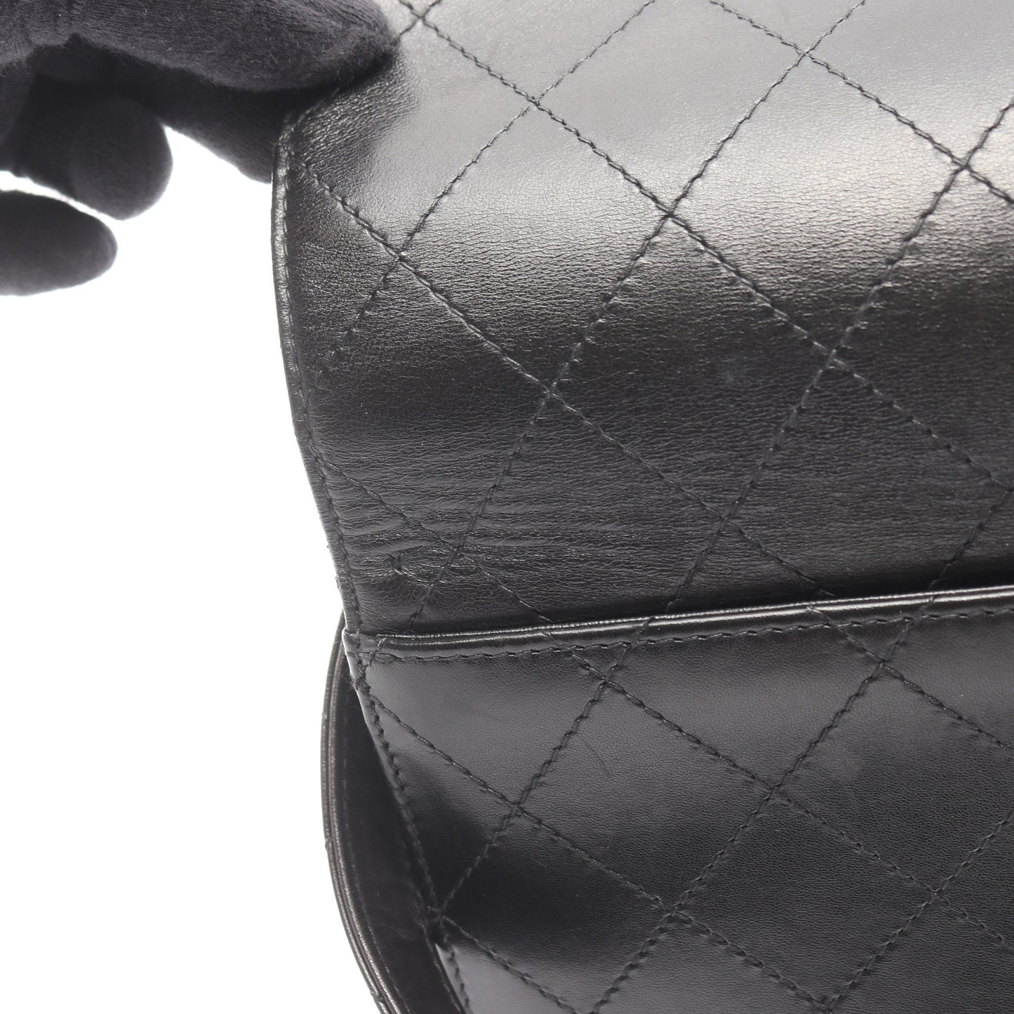マトラッセ ショルダーバッグ ターンロック ラムスキン ブラック シルバー金具 シャネル バッグ CHANEL