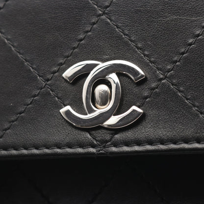 マトラッセ ショルダーバッグ ターンロック ラムスキン ブラック シルバー金具 シャネル バッグ CHANEL