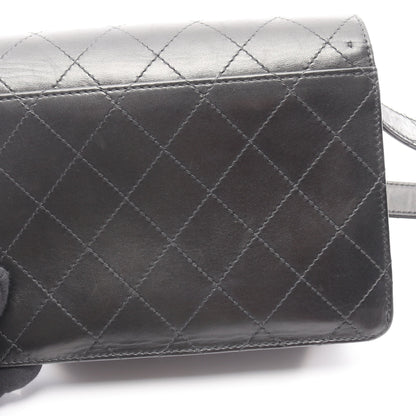 マトラッセ ショルダーバッグ ターンロック ラムスキン ブラック シルバー金具 シャネル バッグ CHANEL