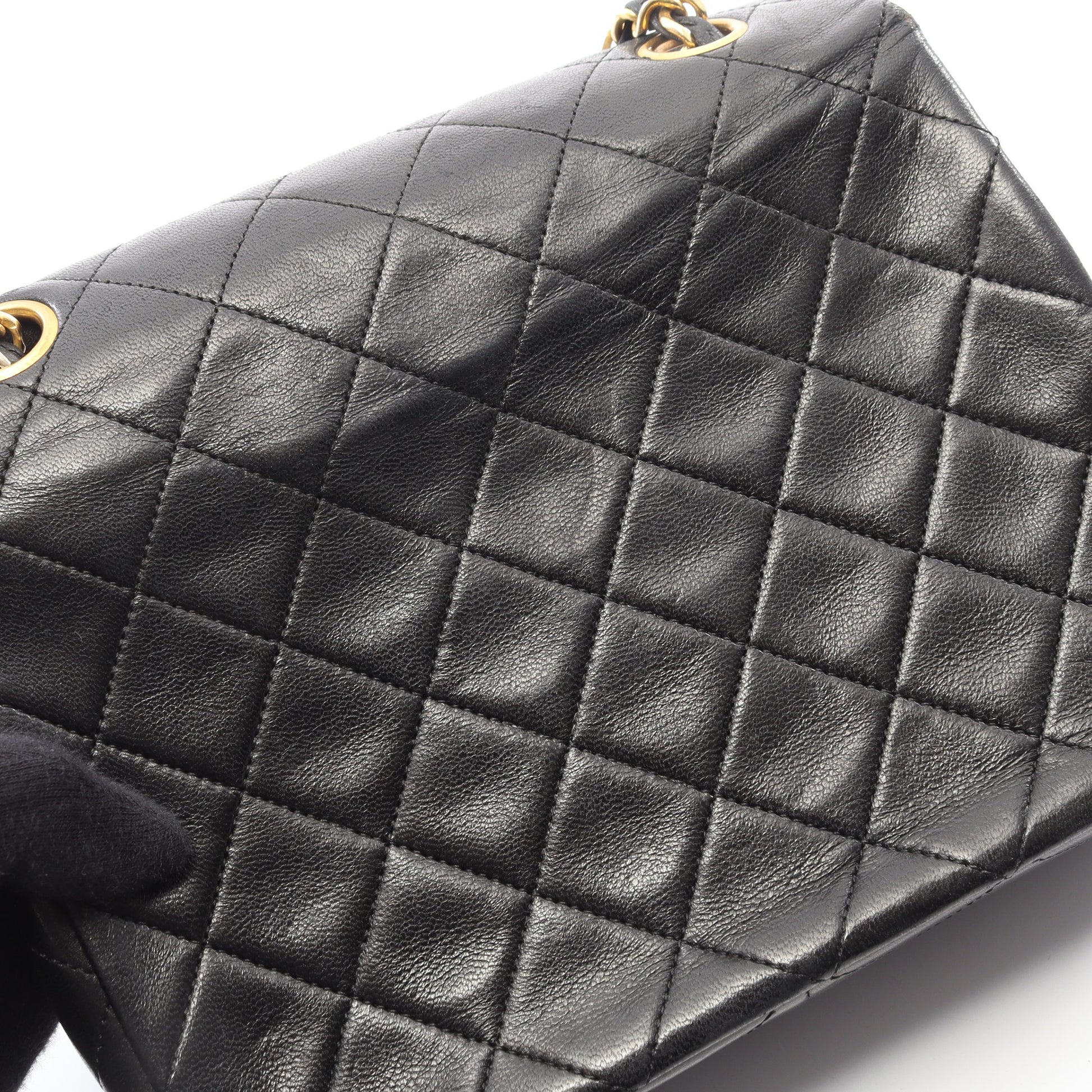 ミニマトラッセ20 チェーンショルダーバッグ ラムスキン ブラック ゴールド金具 ヴィンテージ シャネル バッグ CHANEL