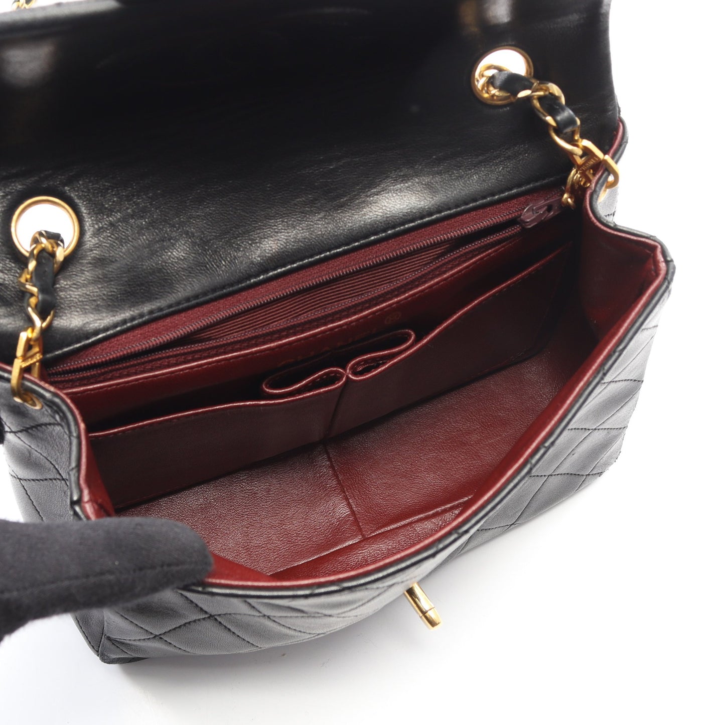 ミニマトラッセ20 チェーンショルダーバッグ ラムスキン ブラック ゴールド金具 ヴィンテージ シャネル バッグ CHANEL