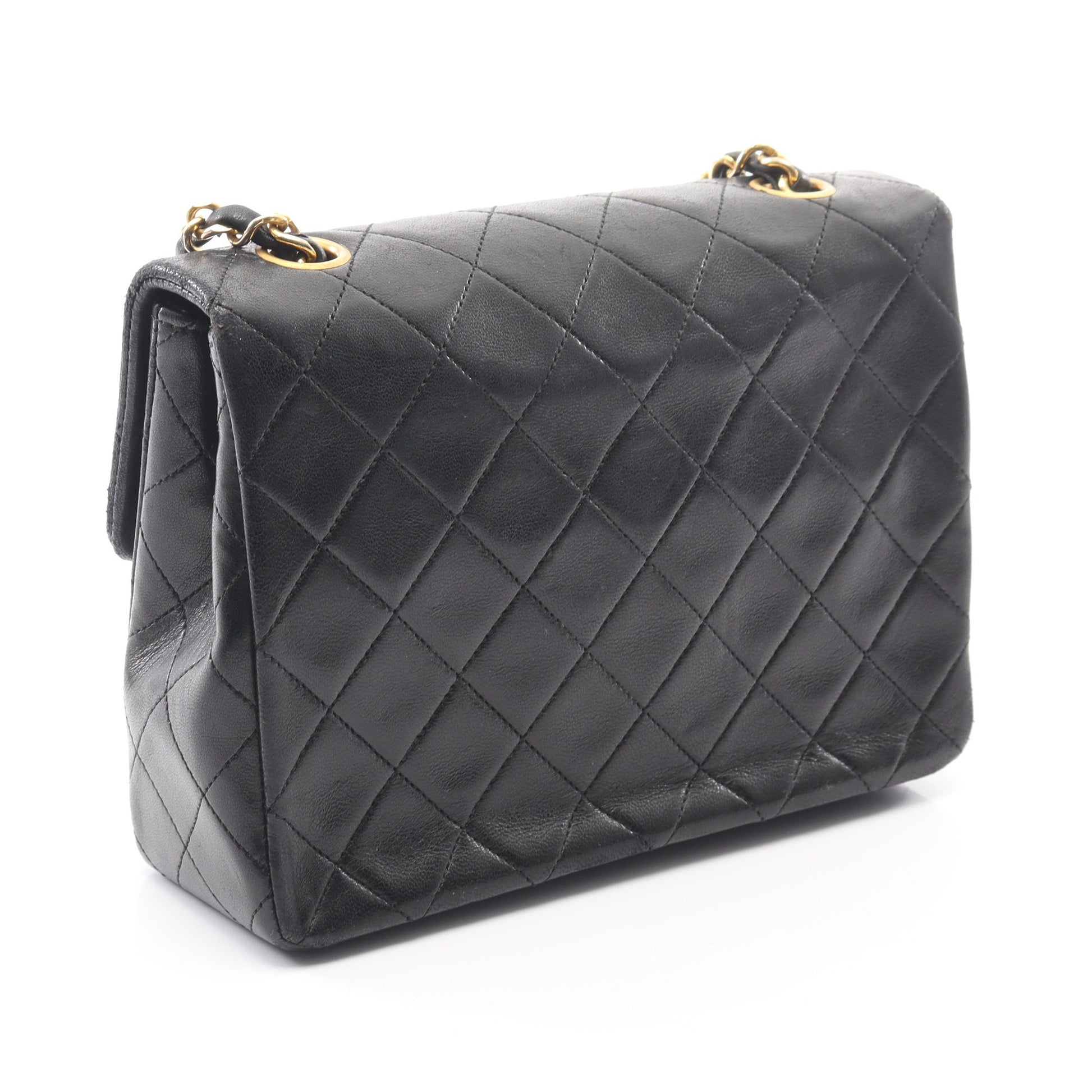 ミニマトラッセ20 チェーンショルダーバッグ ラムスキン ブラック ゴールド金具 ヴィンテージ シャネル バッグ CHANEL