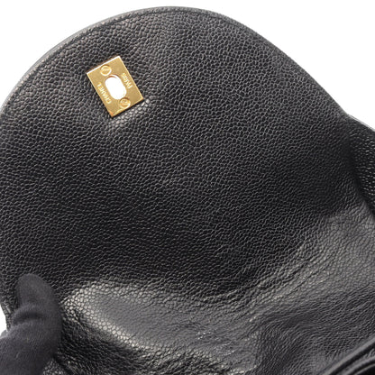 トリプルココマーク バックパック リュックサック キャビアスキン ブラック ゴールド金具 ポーチ付き シャネル バッグ CHANEL