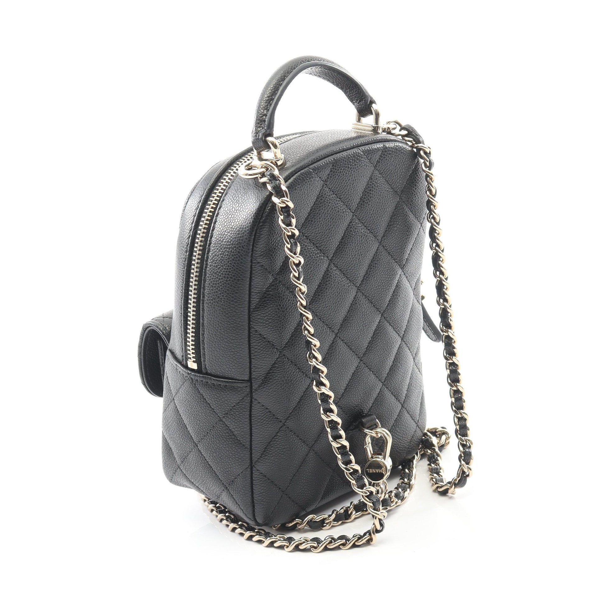 マトラッセ ミニリュック キャビアスキン ブラック ゴールド金具 シャネル バッグ CHANEL