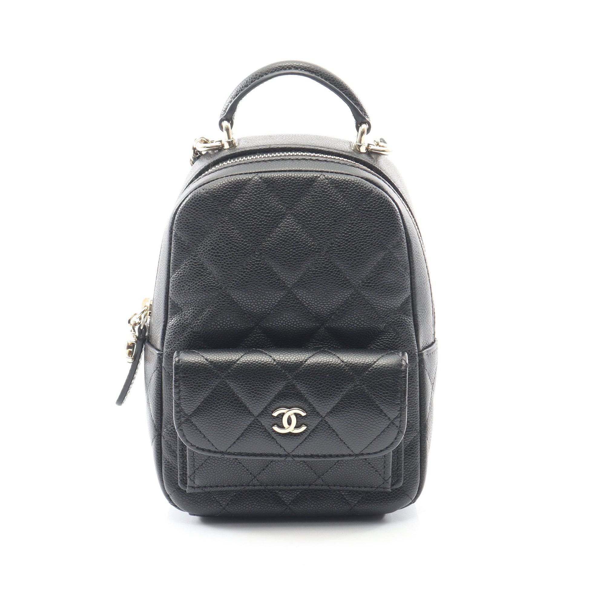 マトラッセ ミニリュック キャビアスキン ブラック ゴールド金具 シャネル バッグ CHANEL