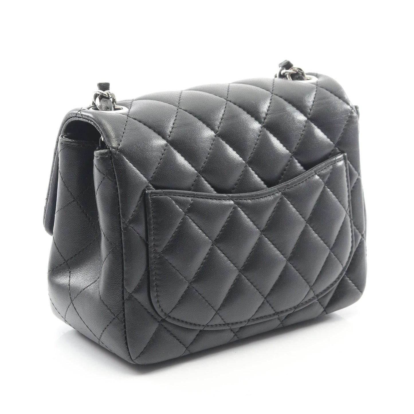 ミニマトラッセ チェーンショルダーバッグ ラムスキン ブラック シルバー金具 シャネル バッグ CHANEL