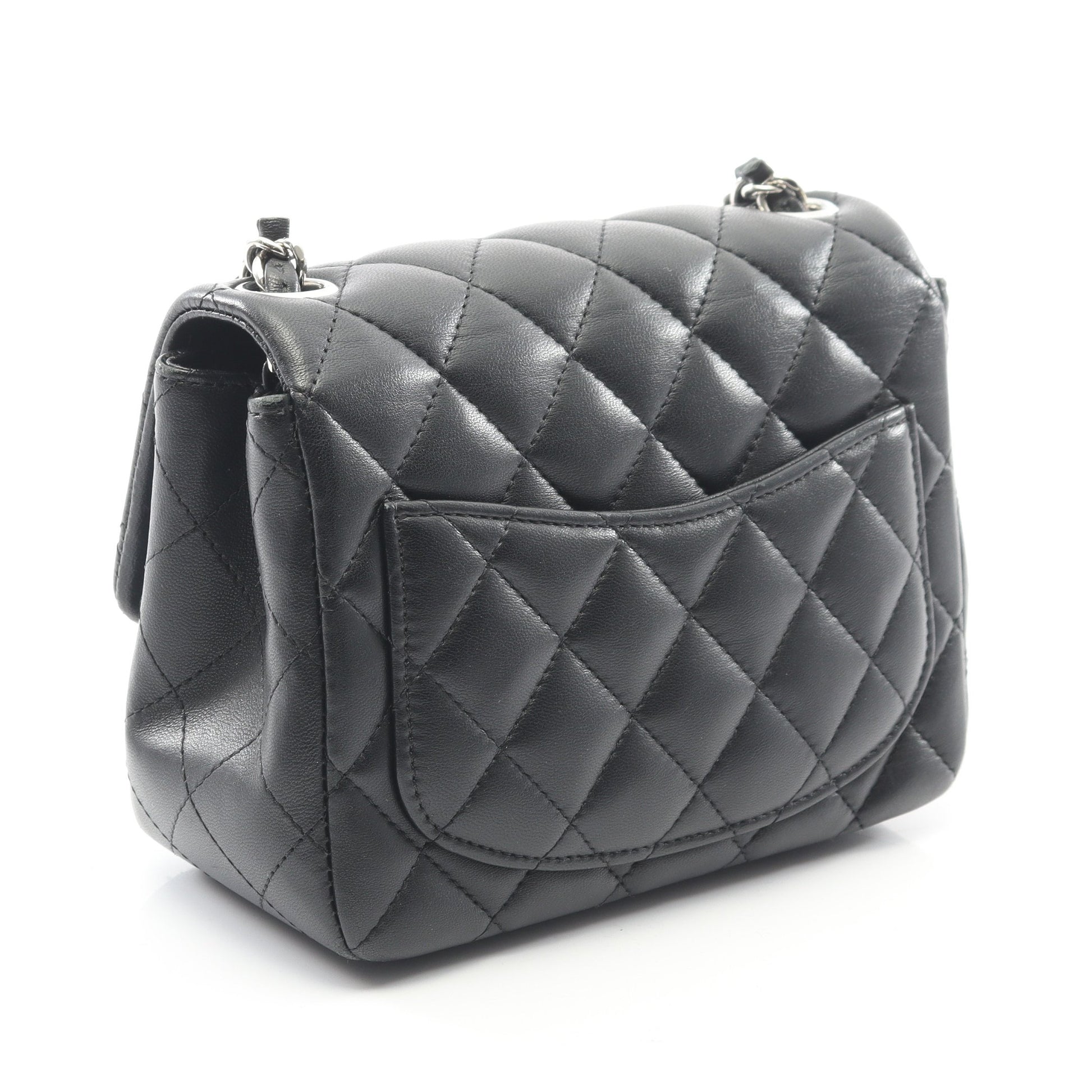 ミニマトラッセ チェーンショルダーバッグ ラムスキン ブラック シルバー金具 シャネル バッグ CHANEL