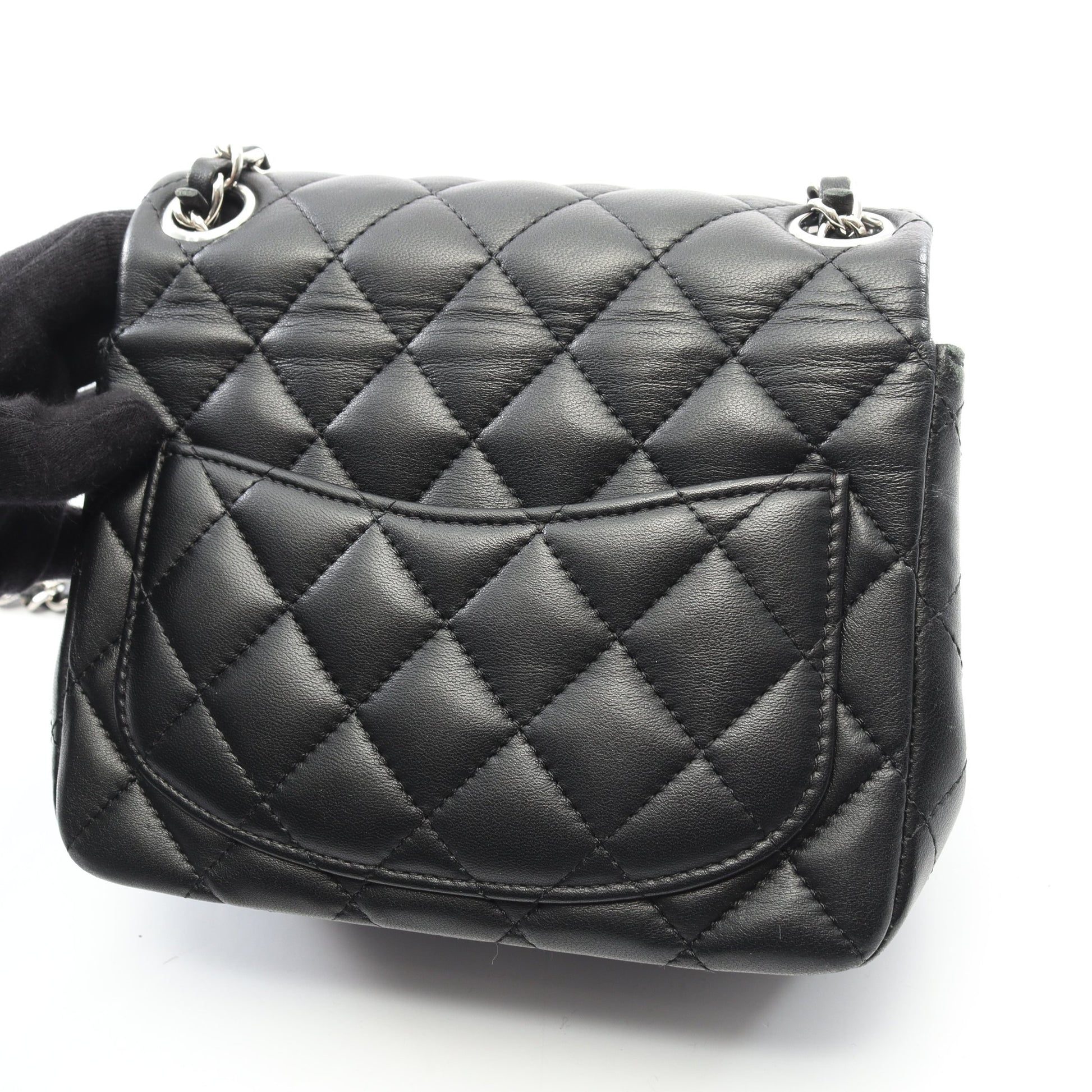ミニマトラッセ チェーンショルダーバッグ ラムスキン ブラック シルバー金具 シャネル バッグ CHANEL