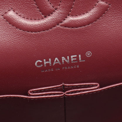 マトラッセ Wフラップ Wチェーンショルダーバッグ ラムスキン ブラック シルバー金具 シャネル バッグ CHANEL