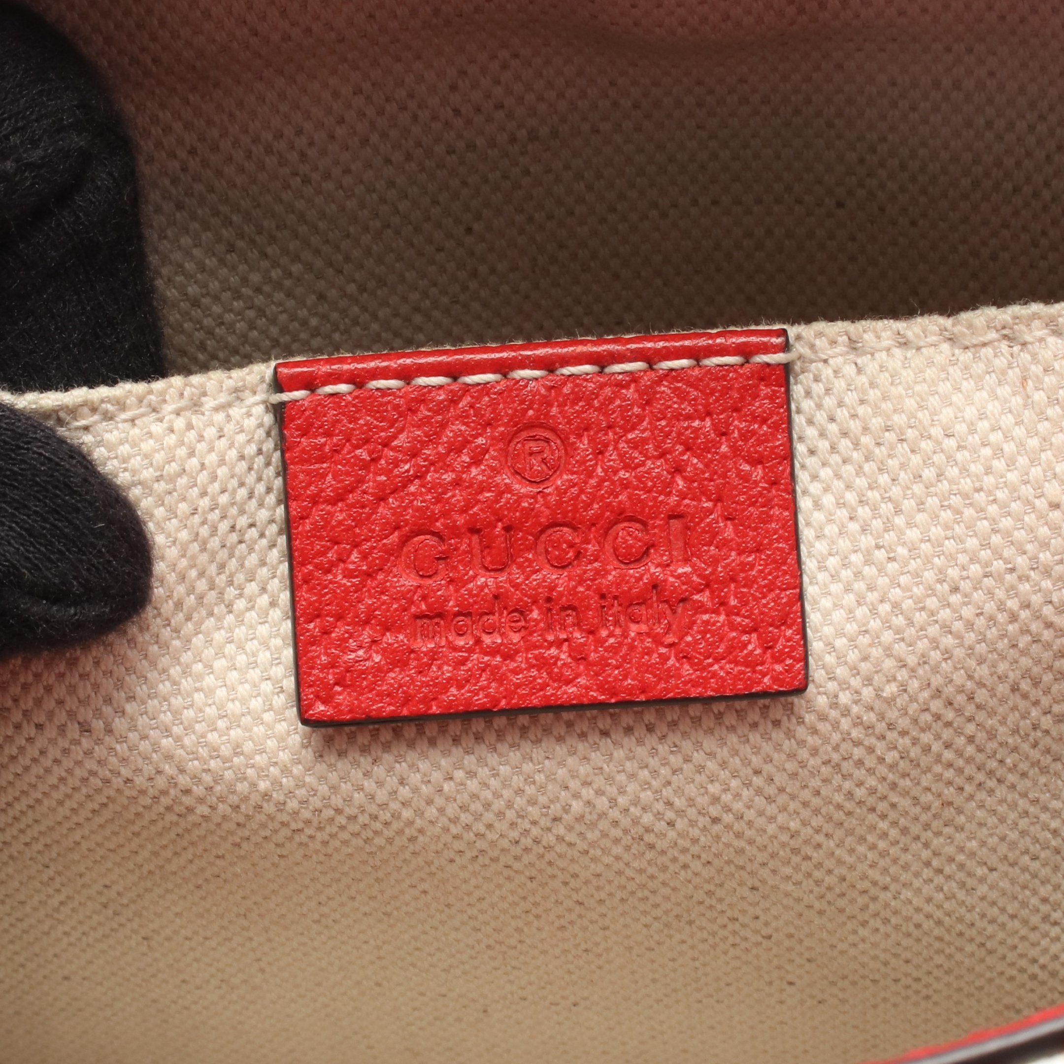 GGスプリーム ショルダーバッグ PVC レザー ベージュ レッド マルチ