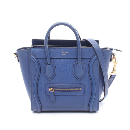 ラゲージ ナノショッパー ハンドバッグ レザー ブルー 2WAY セリーヌ バッグ CELINE