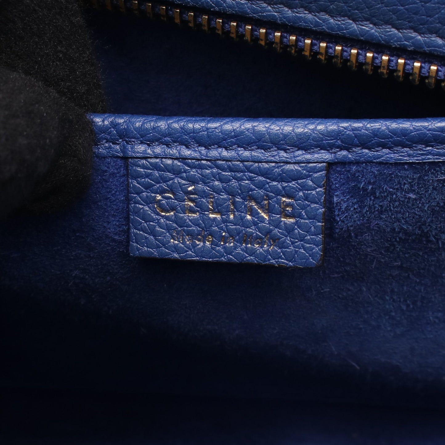 ラゲージ ナノショッパー ハンドバッグ レザー ブルー 2WAY セリーヌ バッグ CELINE