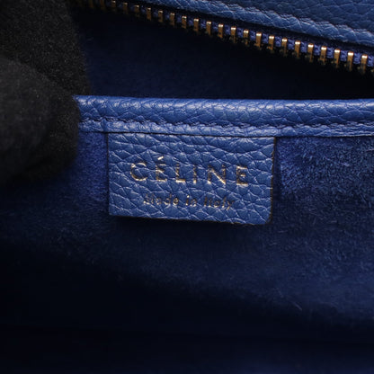 ラゲージ ナノショッパー ハンドバッグ レザー ブルー 2WAY セリーヌ バッグ CELINE