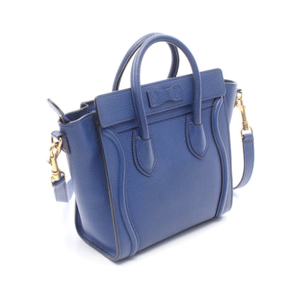 ラゲージ ナノショッパー ハンドバッグ レザー ブルー 2WAY セリーヌ バッグ CELINE