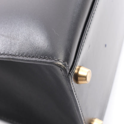 ケリー32 ハンドバッグ ボックスカーフ ブラック ゴールド金具 外縫い 2WAY ○Y刻印 エルメス バッグ HERMES