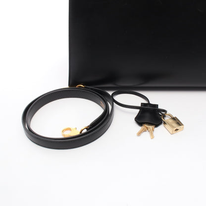 ケリー32 ハンドバッグ ボックスカーフ ブラック ゴールド金具 外縫い 2WAY ○Y刻印 エルメス バッグ HERMES