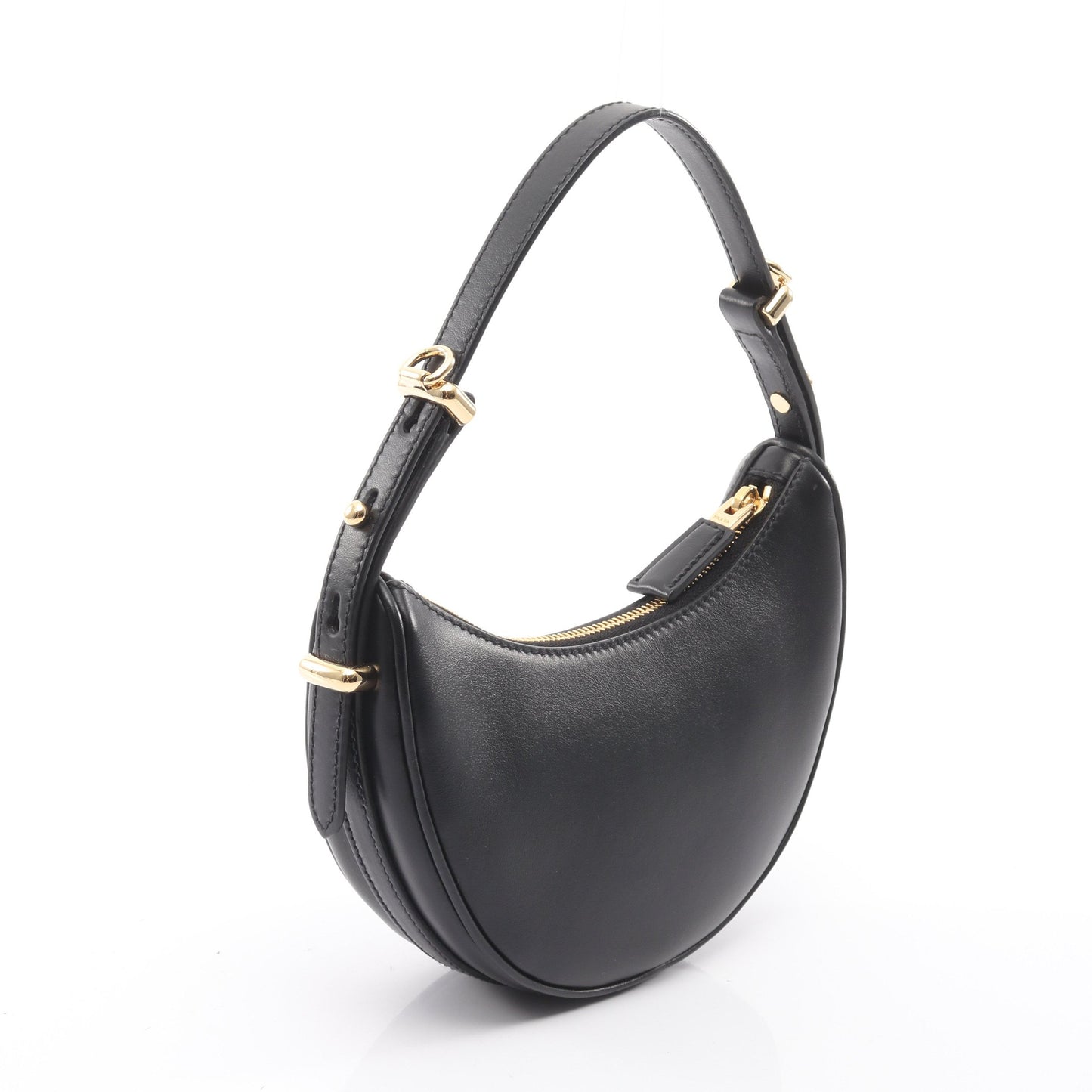 SOFT CALF アーケ ハンドバッグ レザー ブラック 2WAY プラダ バッグ PRADA