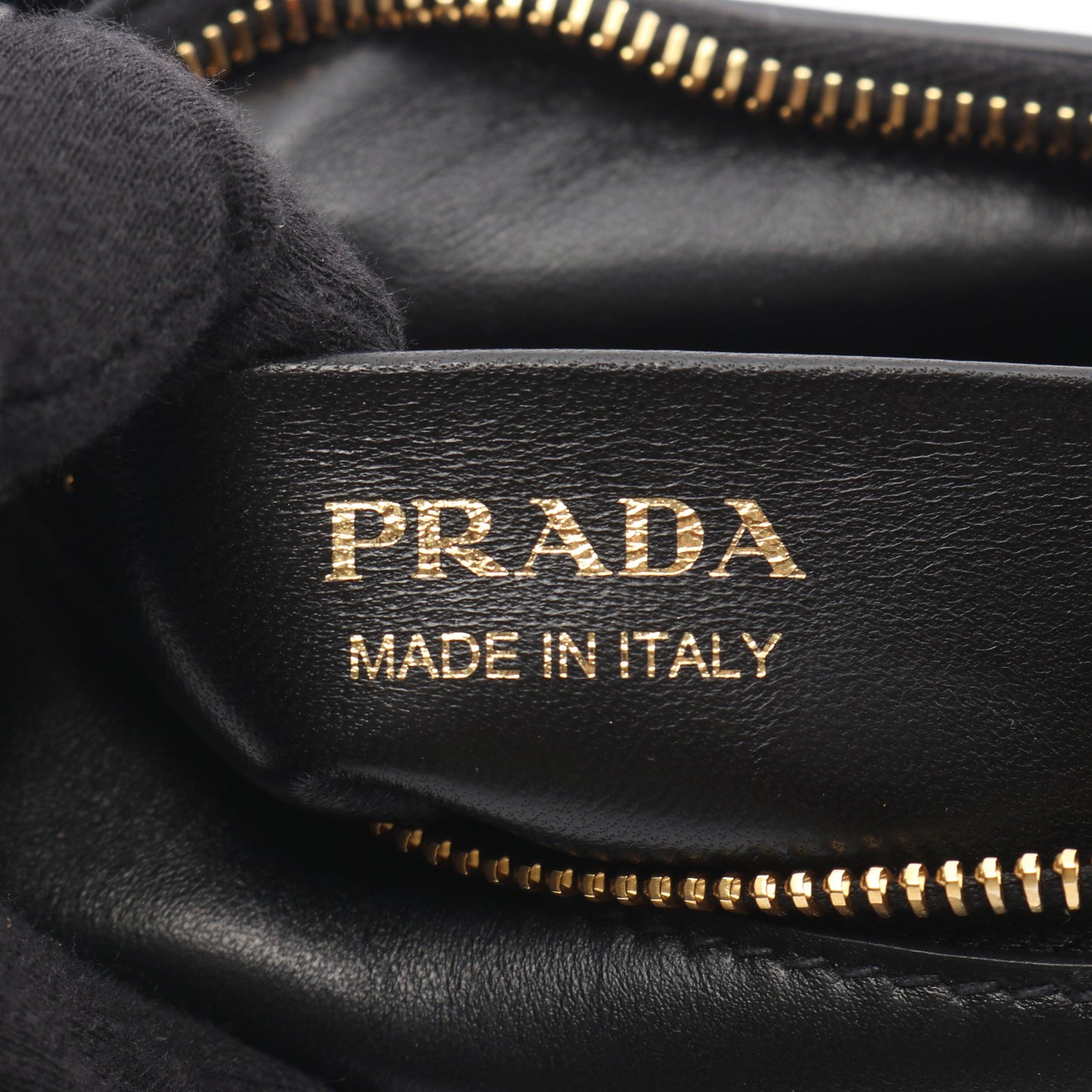 SOFT CALF アーケ ハンドバッグ レザー ブラック 2WAY プラダ バッグ PRADA