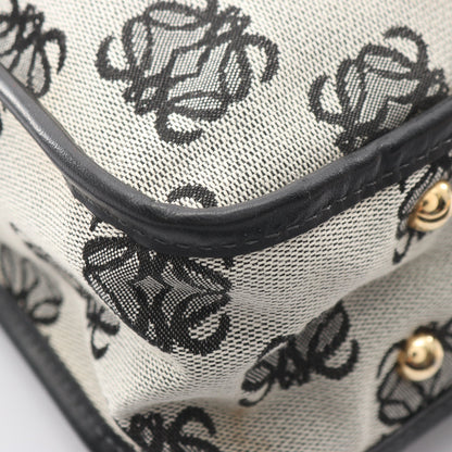 アナグラム ショルダーバッグ キャンバス レザー ブラック アイボリー ロエベ バッグ LOEWE