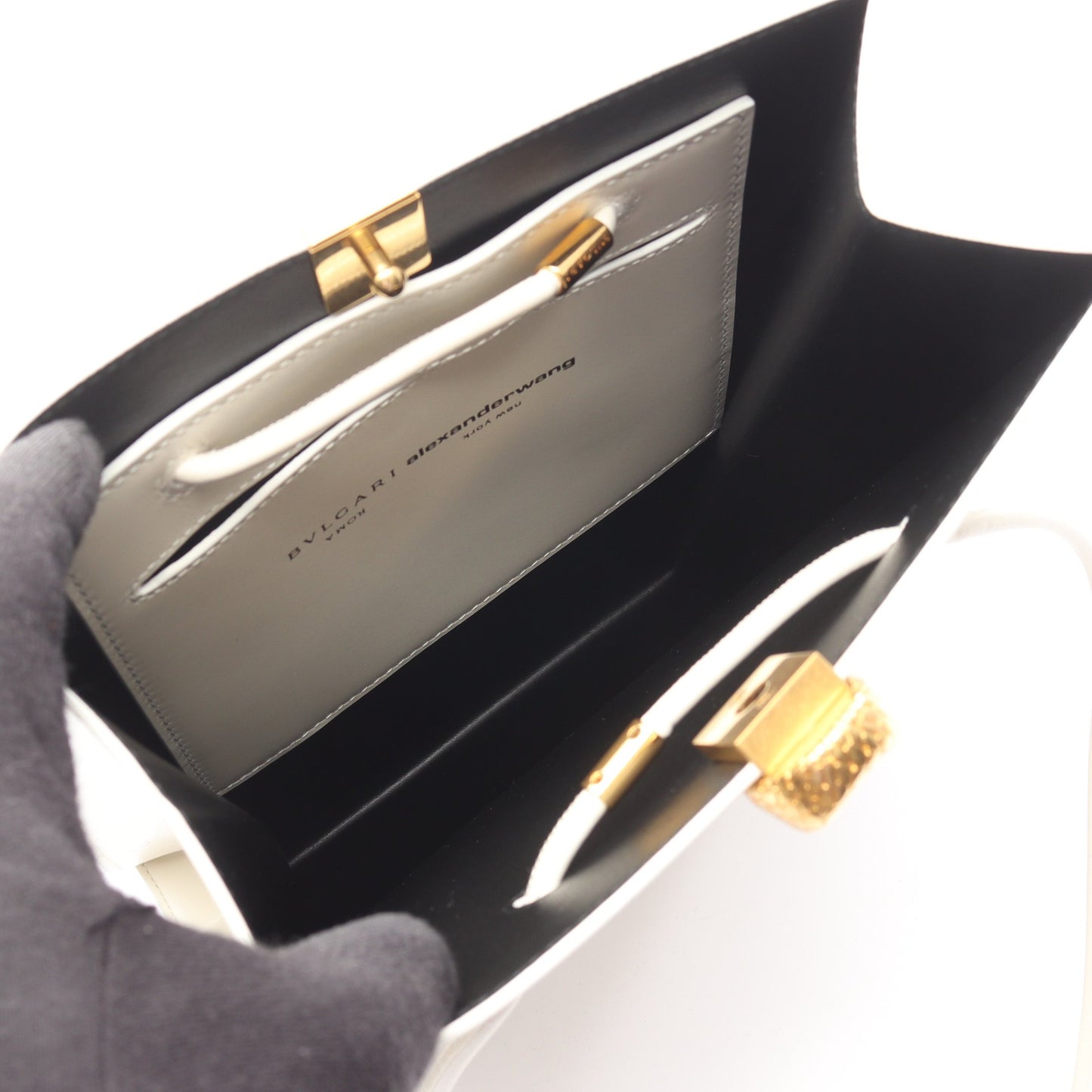 BVLGARI × ALEXANDER WANG セルペンティ ハンドバッグ トートバッグ レザー オフホワイト ブルガリ バッグ BVLGARI
