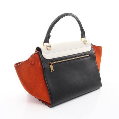 トラペーズ スモール ハンドバッグ レザー スエード オフホワイト ブラック オレンジ 2WAY セリーヌ バッグ CELINE