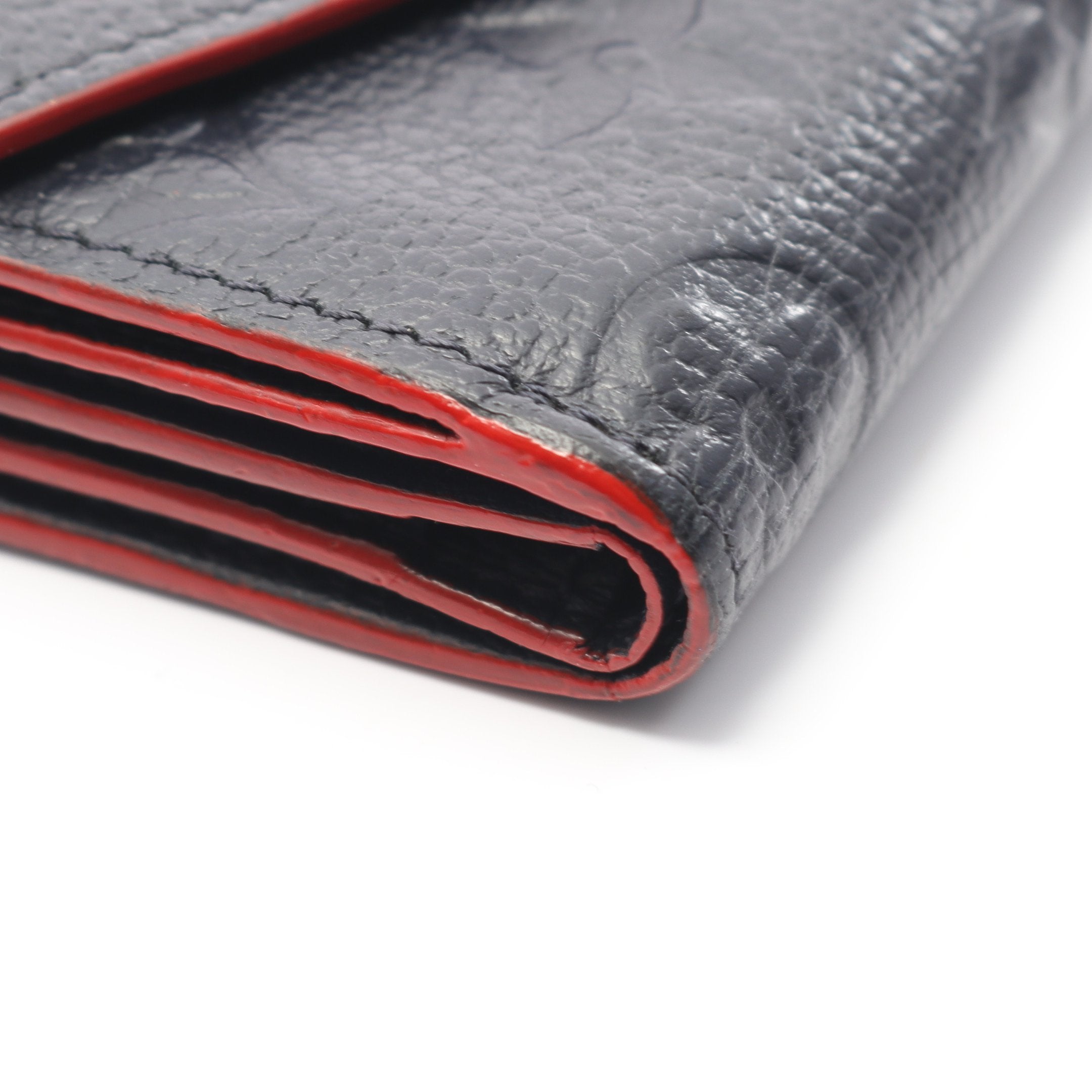 ポルトフォイユ ゾエ モノグラムアンプラント マリーヌルージュ 三