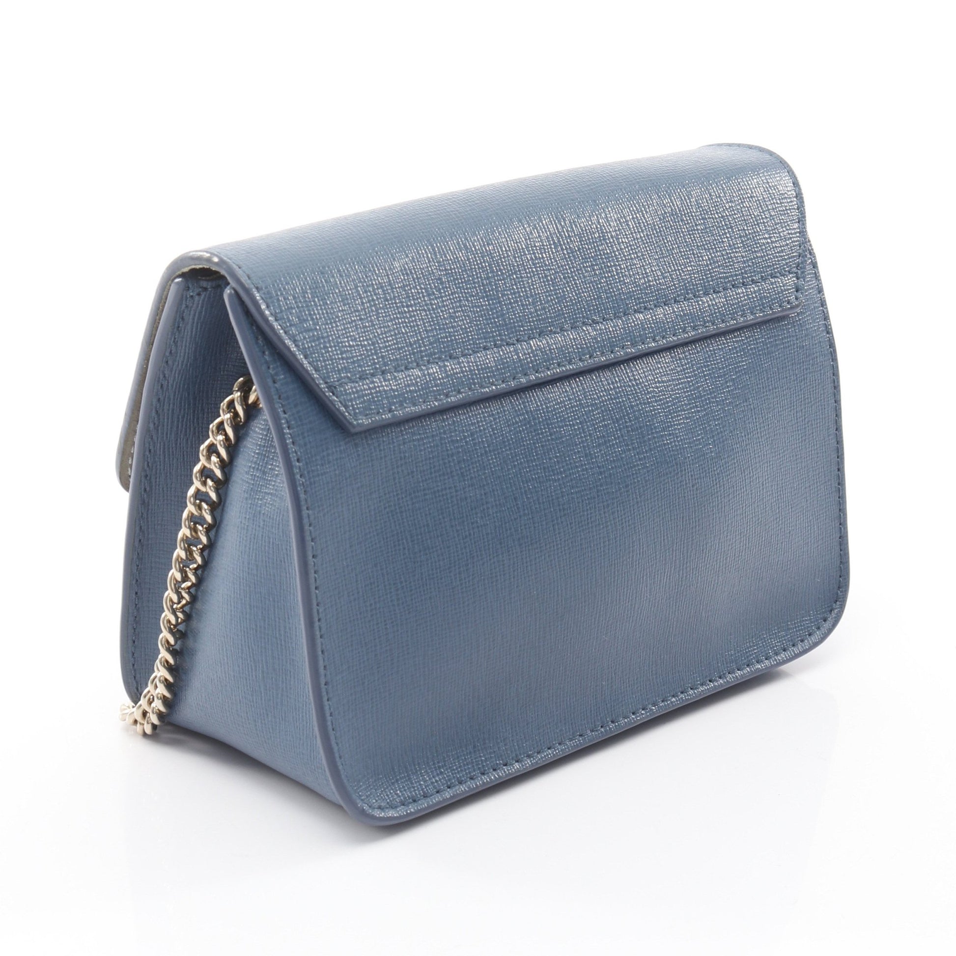 メトロポリス ミニ チェーンショルダーバッグ レザー ブルーグレー フルラ バッグ FURLA