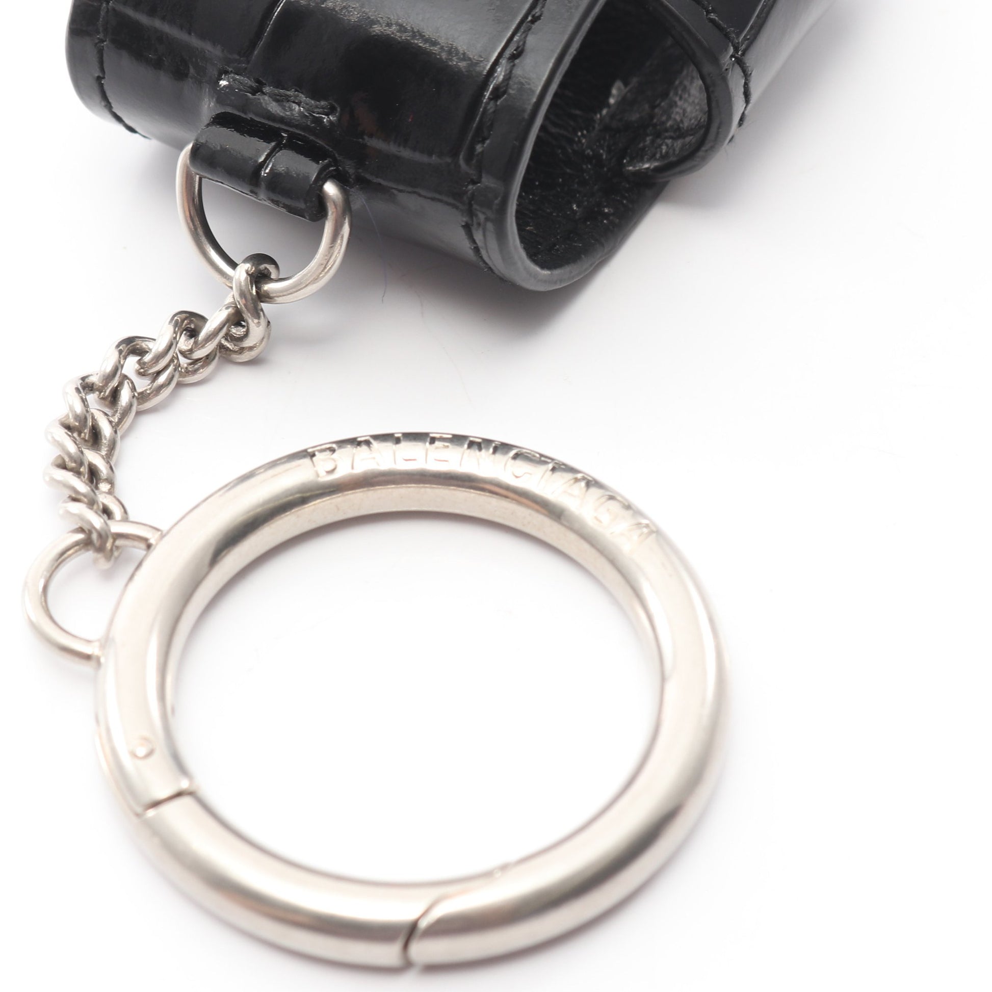 AirPodsケース イヤホンケース レザー ブラック クロコ型押し バレンシアガ 財布・小物 BALENCIAGA