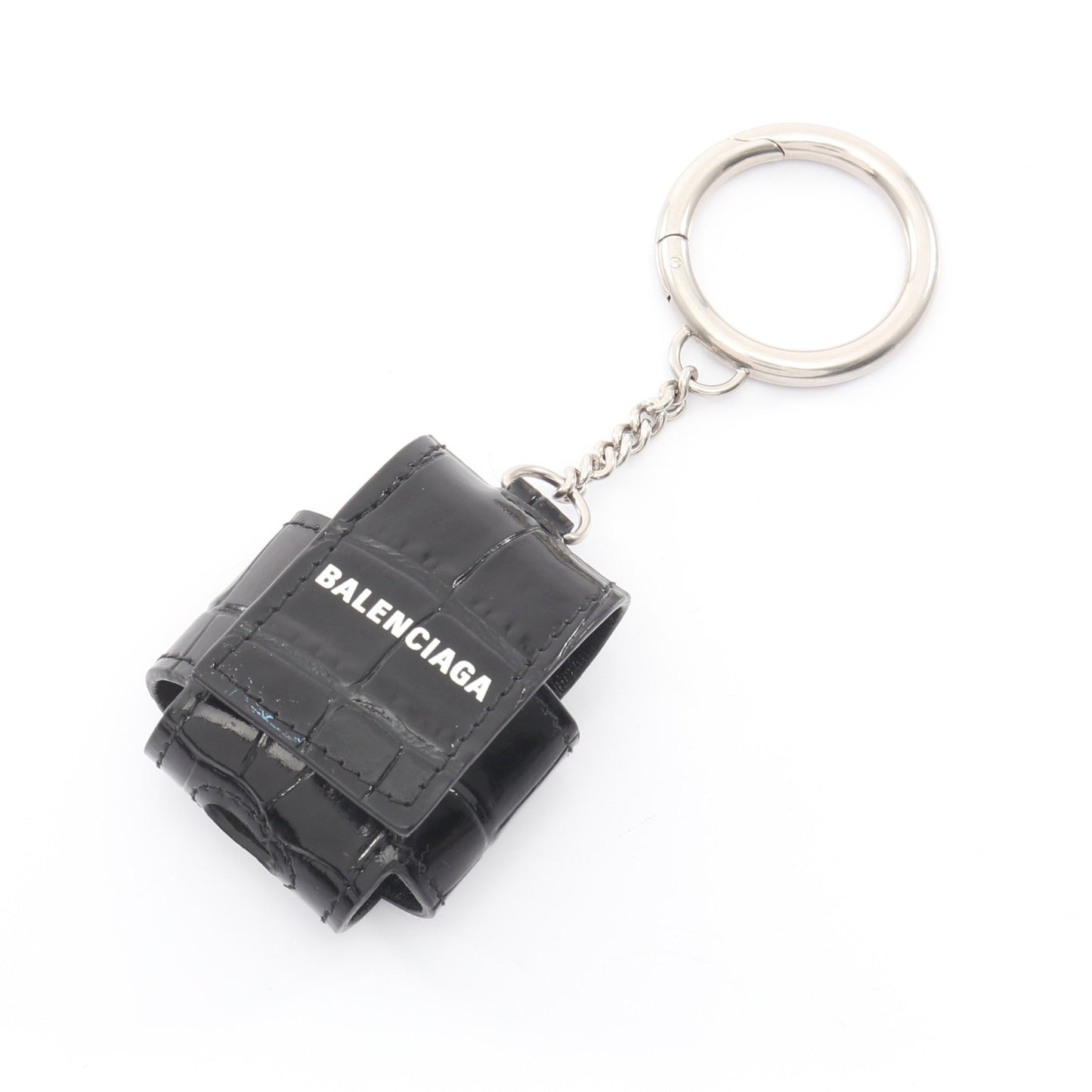 AirPodsケース イヤホンケース レザー ブラック クロコ型押し バレンシアガ 財布・小物 BALENCIAGA