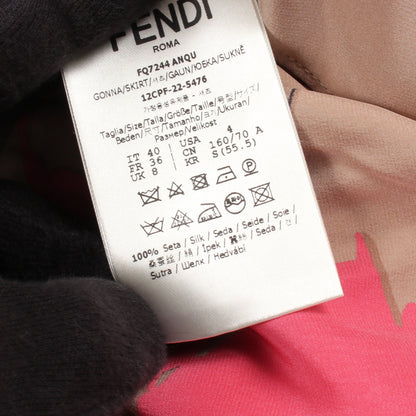 スカート 花柄 総 シルク ベージュ ピンク アシンメトリー フェンディ ボトムス FENDI