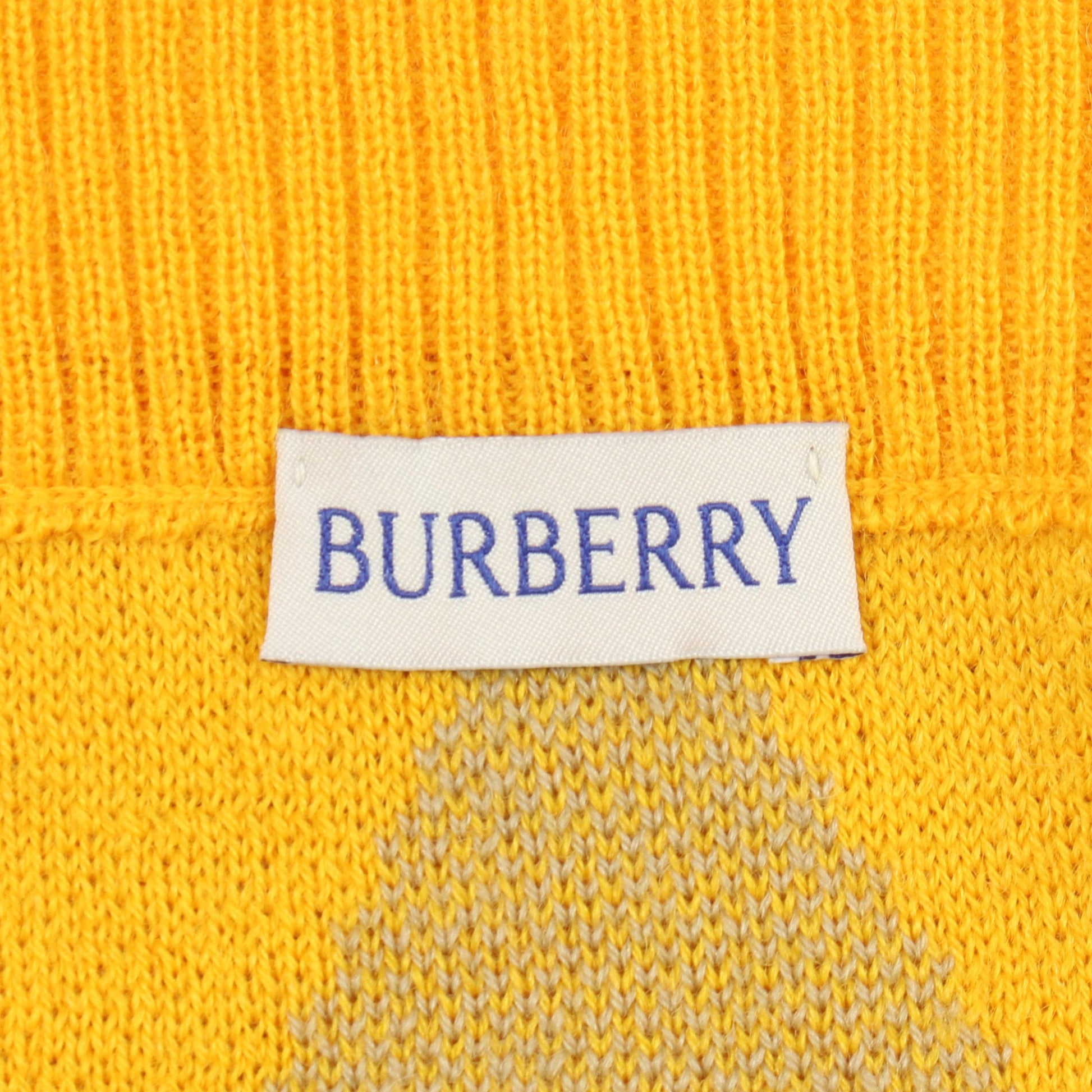 ニット スカート アーガイル ウール イエロー グレー バーバリー ボトムス BURBERRY