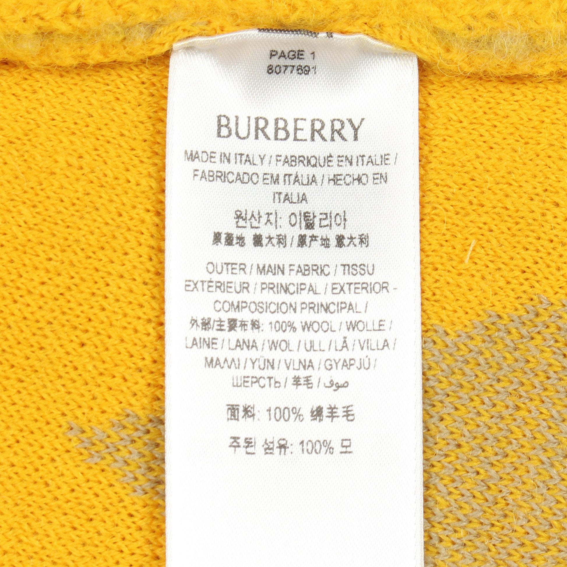 ニット スカート アーガイル ウール イエロー グレー バーバリー ボトムス BURBERRY