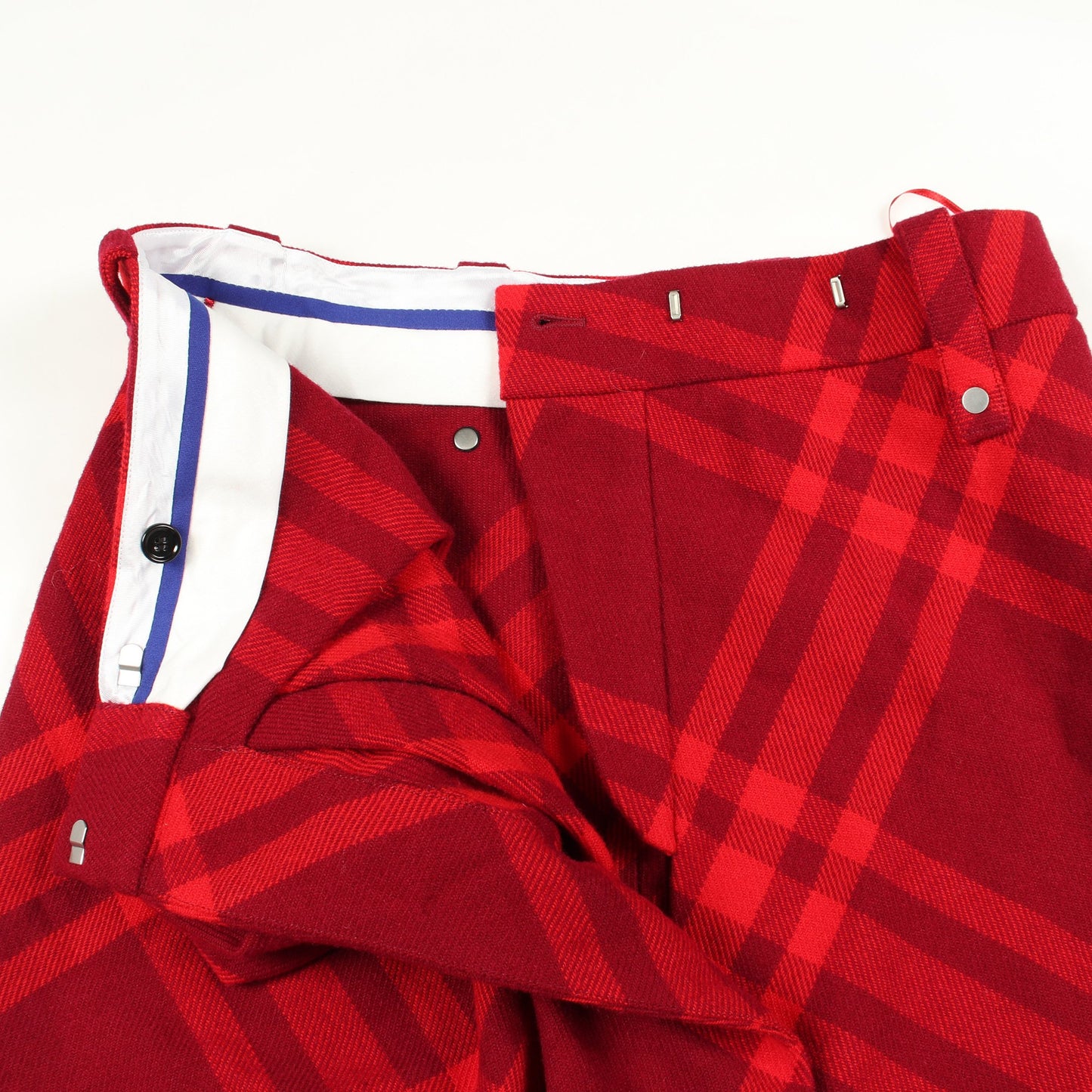 ラップスカート チェック ウール ボルドー レッド バーバリー ボトムス BURBERRY