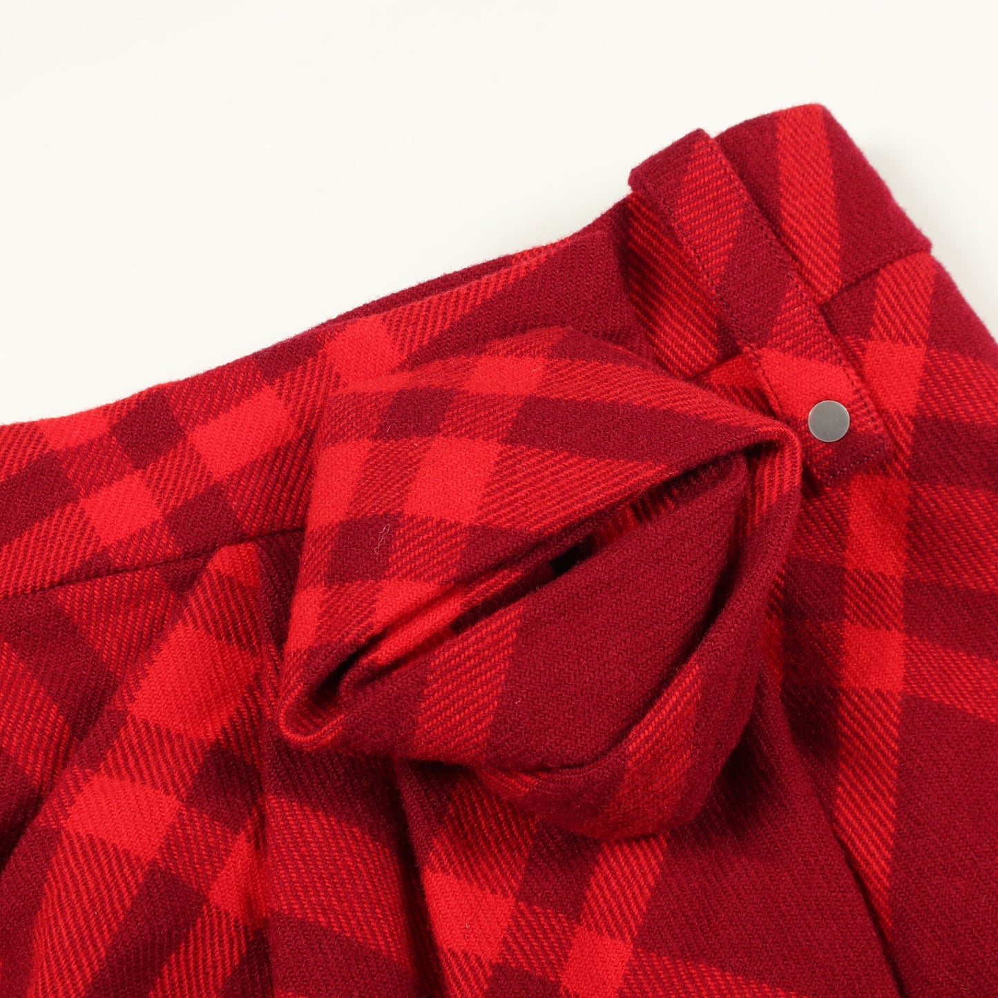 ラップスカート チェック ウール ボルドー レッド バーバリー ボトムス BURBERRY