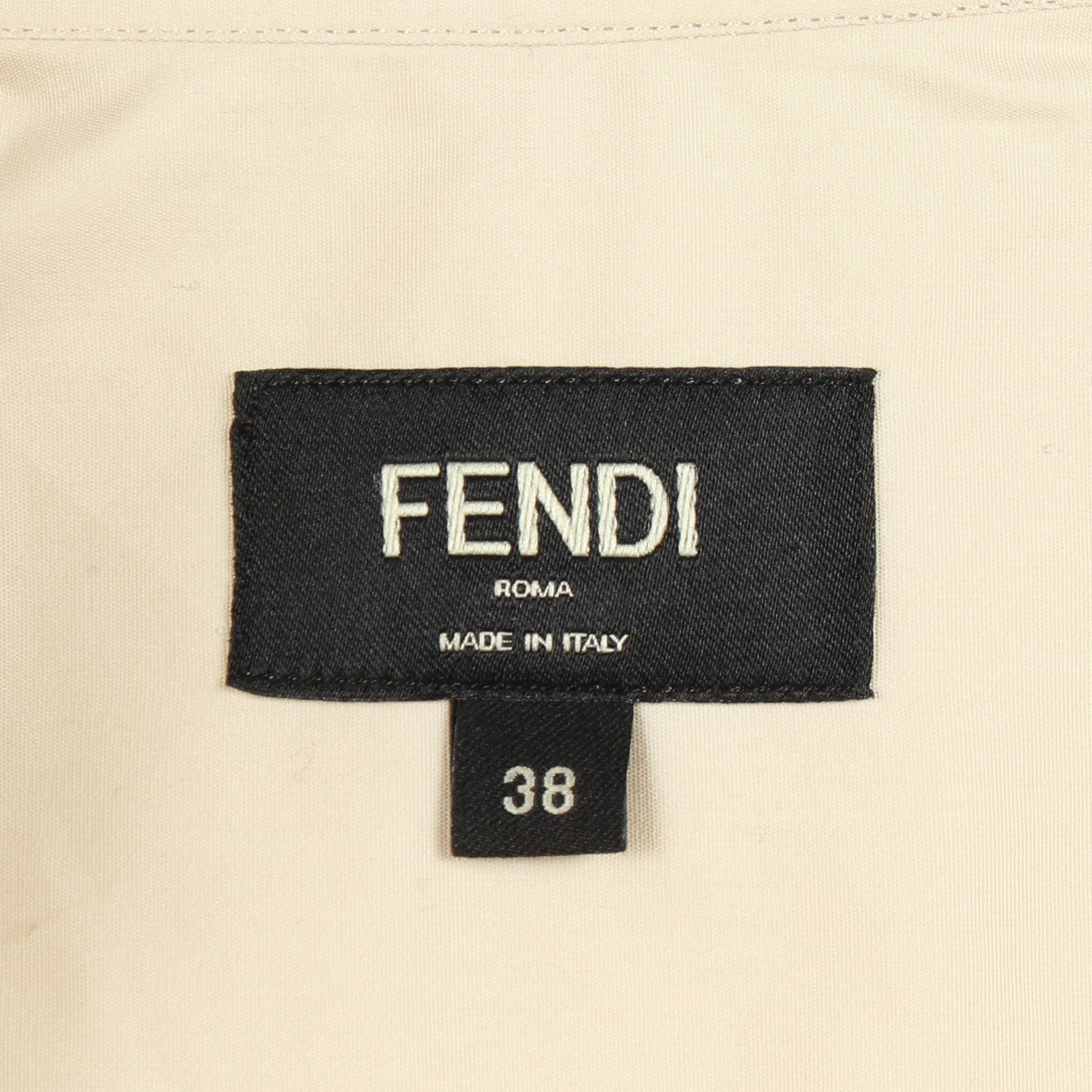 シャツ 長袖 刺繍 コットン ベージュ フェンディ トップス FENDI