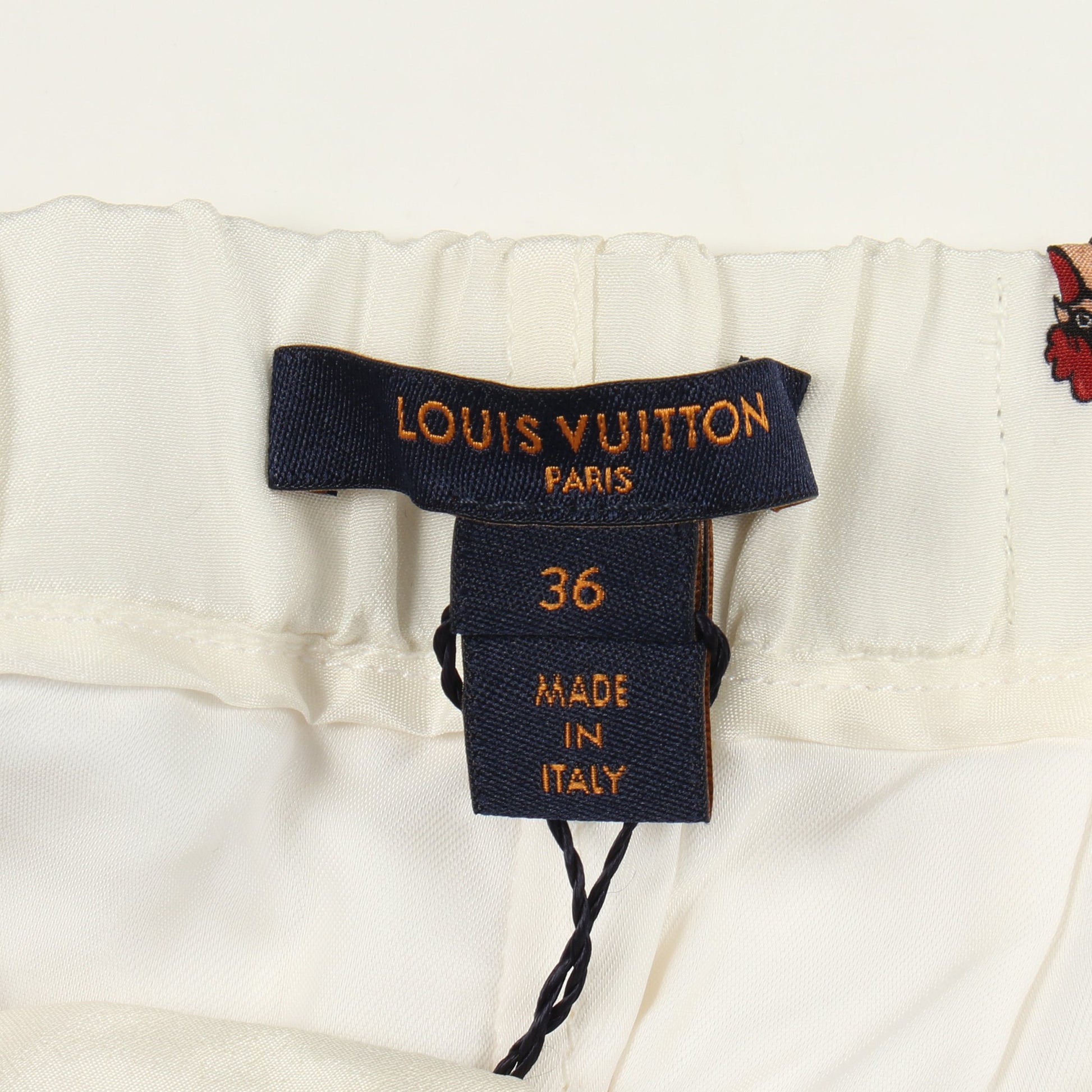 ショート パンツ 総柄 シルク オフホワイト マルチカラー ルイヴィトン ボトムス LOUIS VUITTON