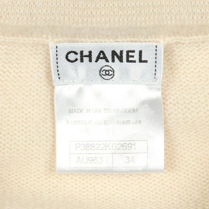 ココマークボタン カーディガン スタンドカラー カシミヤ ウール アイボリー シャネル トップス CHANEL
